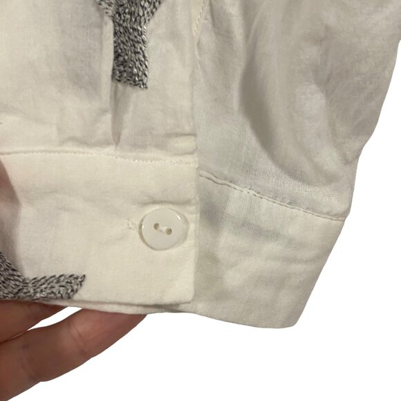 Soft Surroundings Star Embroidered Tunic Roll Tab Sleeves Top Size M - Picture 7 of 10